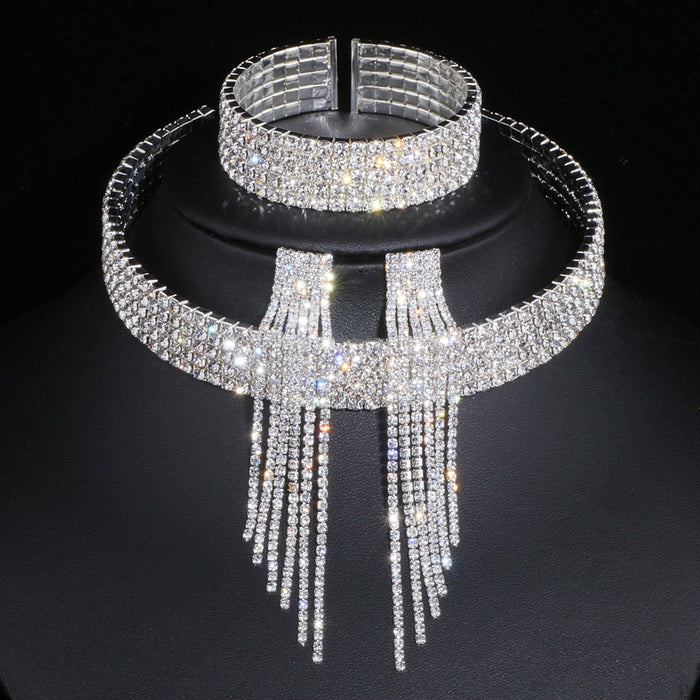 Classic Elegant Necklace Earrings Bracelet