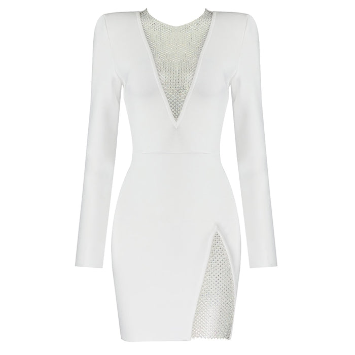 Adamaris Diamond Long Sleeve Dress