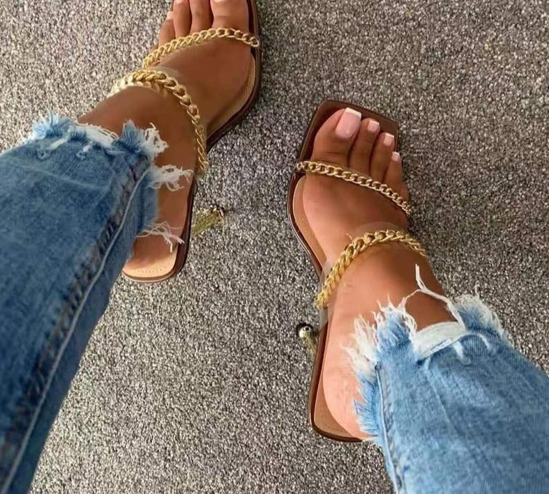 Sofia Apricot Clear High Heel