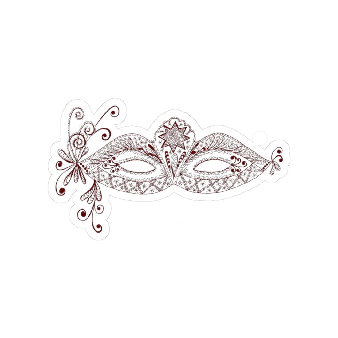 Venetian Lace Masquerade Mask Sticker — Decorative Kiss-Cut Sticker for Laptops, Journals & Party Favors