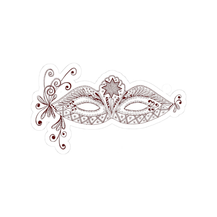Venetian Lace Masquerade Mask Sticker — Decorative Kiss-Cut Sticker for Laptops, Journals & Party Favors