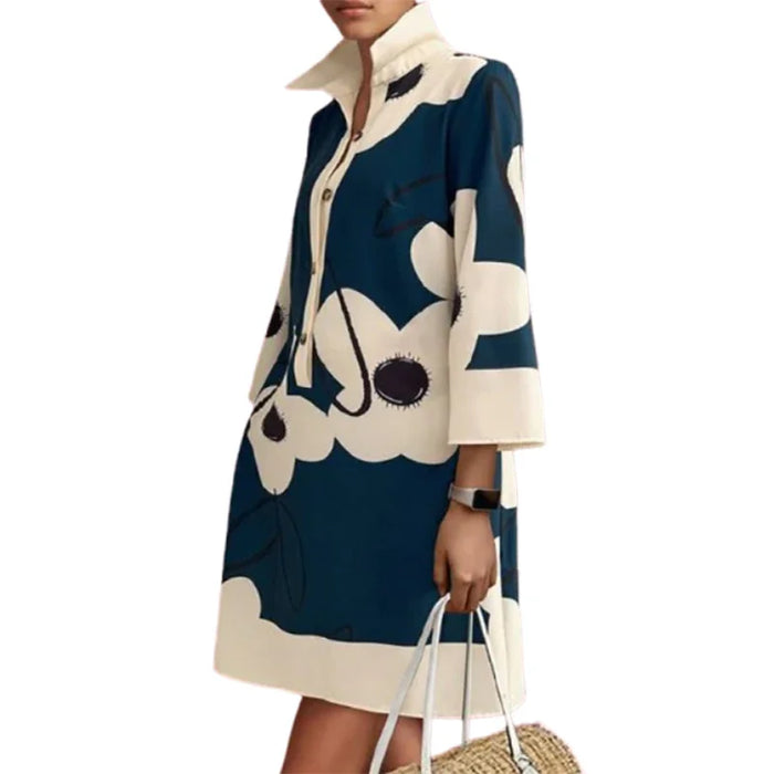 Loose Urban H-line Lapel Shirts Dress