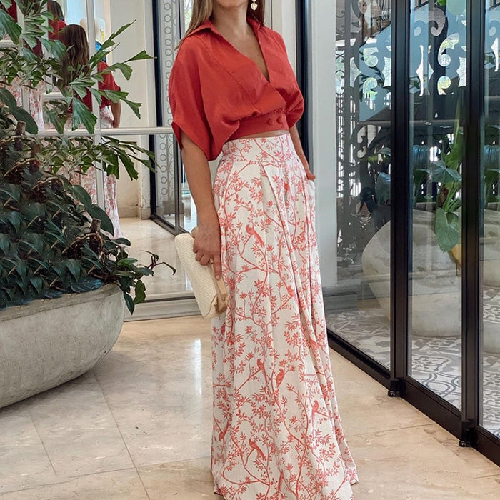 Womens Two Piece Floral Print Sets