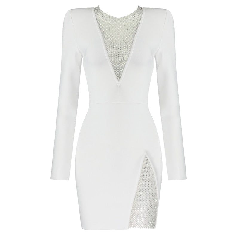 Adamaris Diamond Long Sleeve Dress