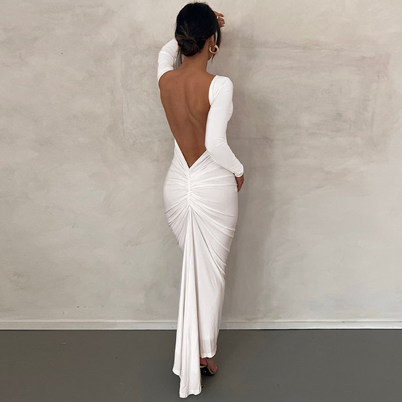 Londres Spandex Long Sleeve Midi Dresses